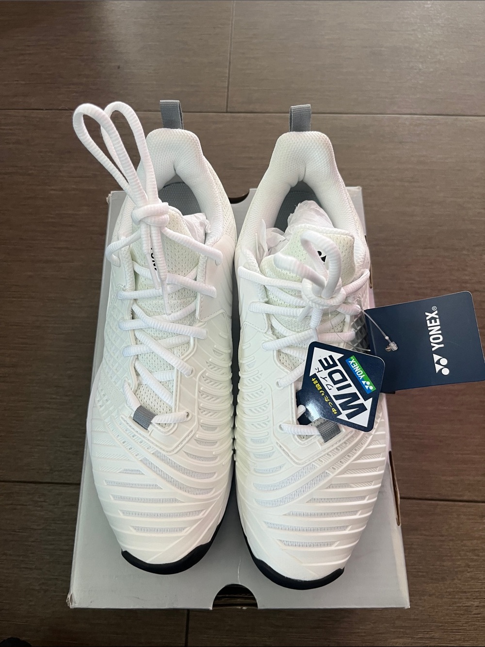 Yonex Men’s Sonicage 3 White Athletic Tennis Court Shoes (Wide)